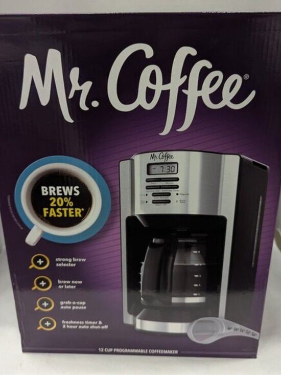 Mr. Coffee Other - Mr. Coffee 12-Cup Programmable Coffee Maker, Rapid Brew, Strong Brew, Stainless